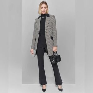 Karl Lagerfeld Paris Gingham One Button Blazer Sz XL